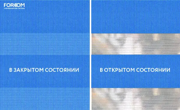 Рулонные шторы день-ночь на проём Бейсик Синий