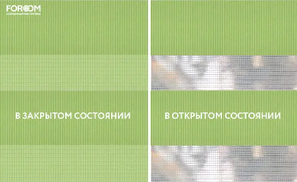 Рулонные шторы день-ночь на проём Бейсик Светло-Зелёный