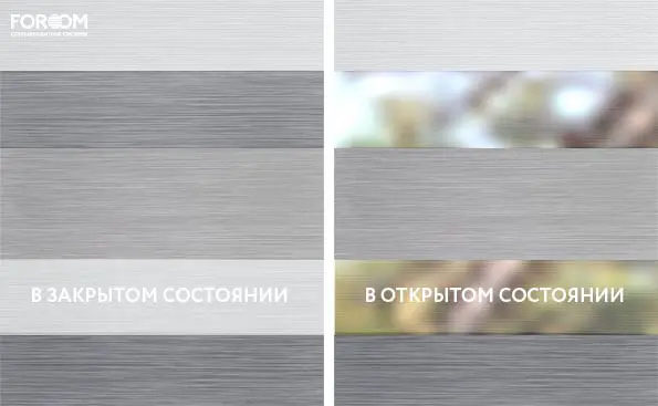 Рулонные шторы день-ночь на проём Комби Серый-Мелан