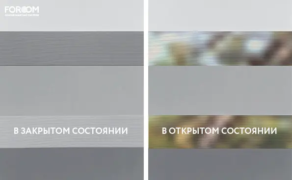 Рулонные шторы день-ночь на проём Комби Серый