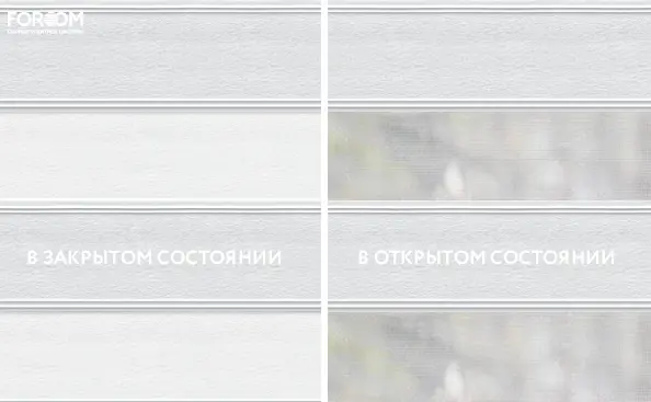 Рулонные шторы день-ночь на проём Кант Белый