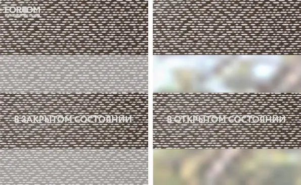 Рулонные шторы день-ночь на проём Мейджик Мокка