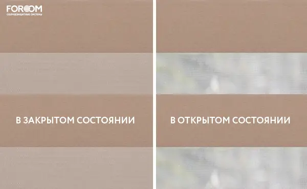 Рулонные шторы день-ночь на проём Металлик Золото