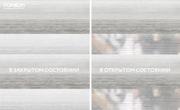 Рулонные шторы день-ночь на проём Торино Серый