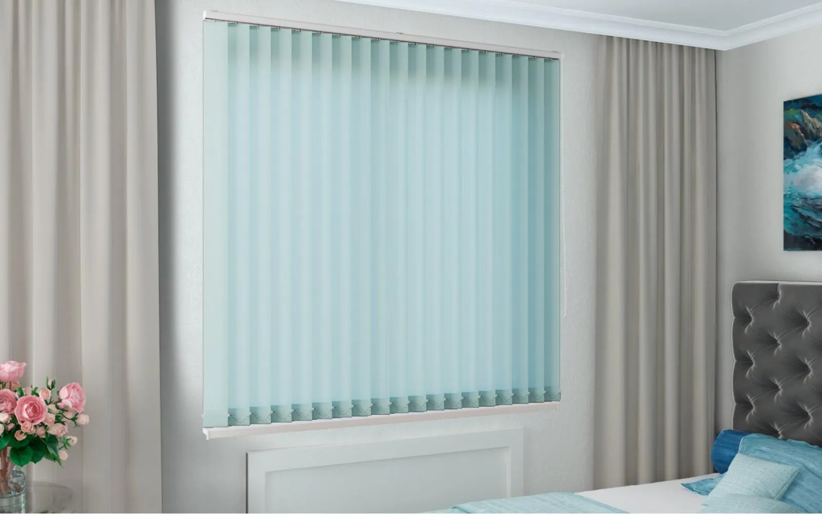 Вертикальные тканевые жалюзи Айс 04 Пудра