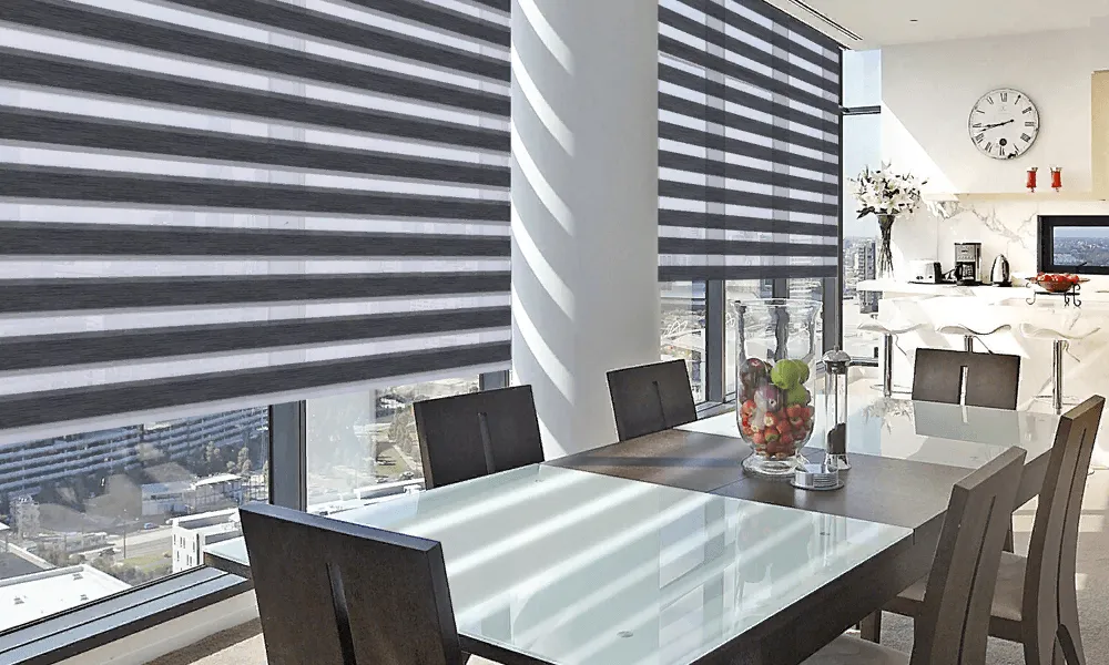 Рулонные шторы день-ночь на проём Элегант Белый